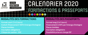 Calendrier 2020 foramctiones et passeports