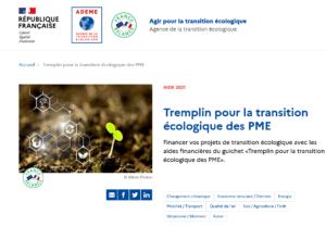 Aide ADEME transition écologique PME